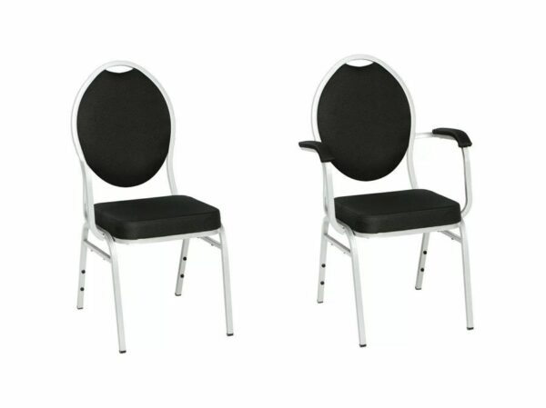 Restaurant stoel opstabelbaar zwart met leuning